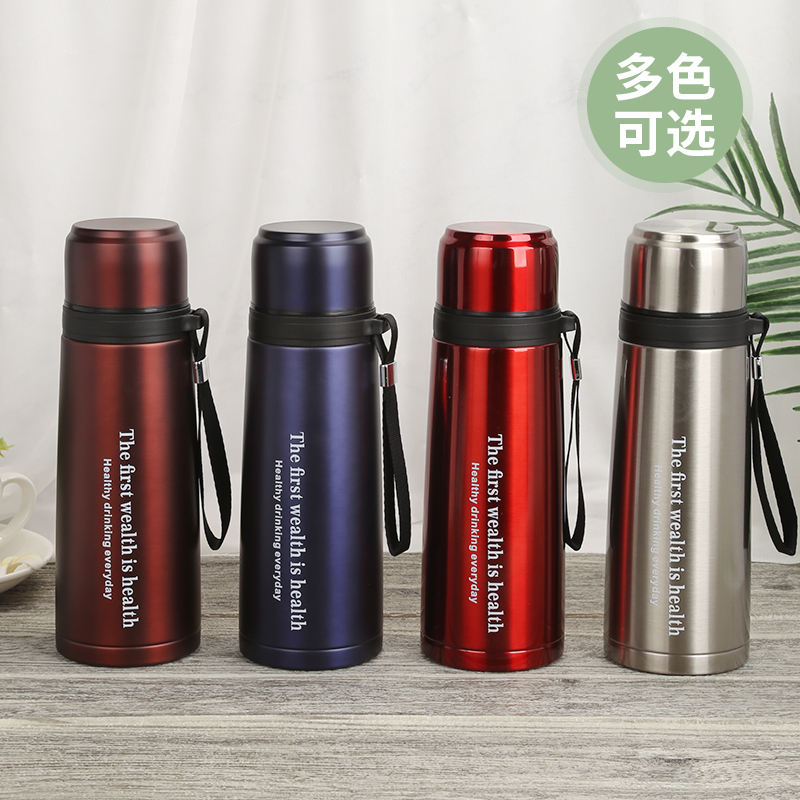 大容量304提绳不锈钢保温杯